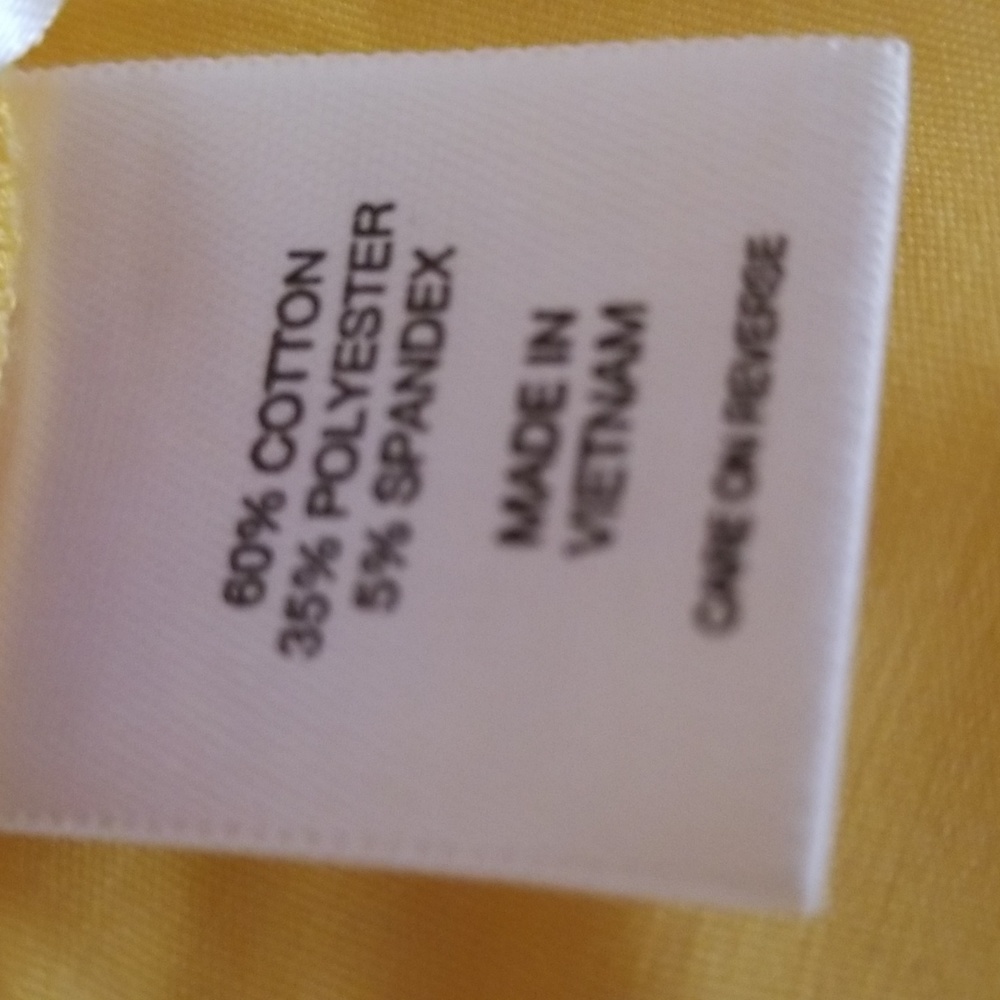 NWT! NY&Co Yellow Stretch Button Down Shirt - Picture 5 of 6